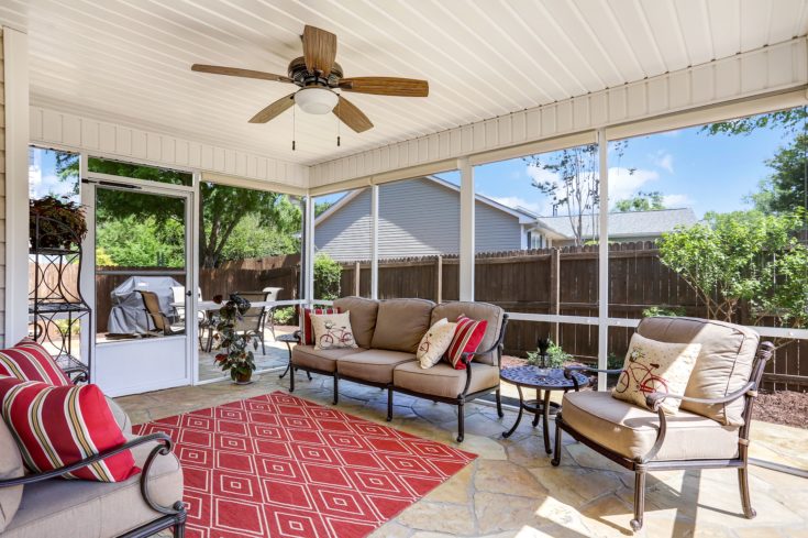 Screen Porch With Stone Patio, Greer SC