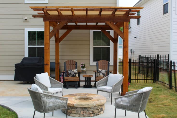 Concrete Patio, Pergola and Firepit, Travelers Rest SC