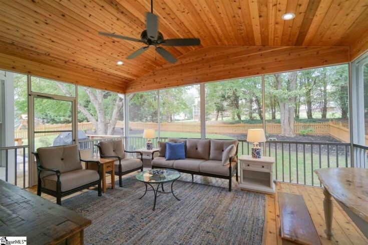 Custom Wood Deck and Screen Porch with Firepit and Concrete Patio, Simpsonville SC