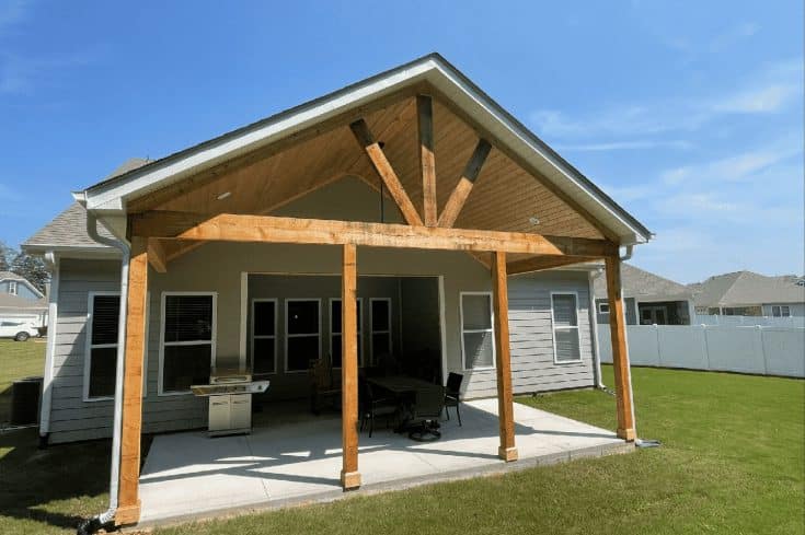 Beautiful Wood Covered Porch in Simpsonville, SC