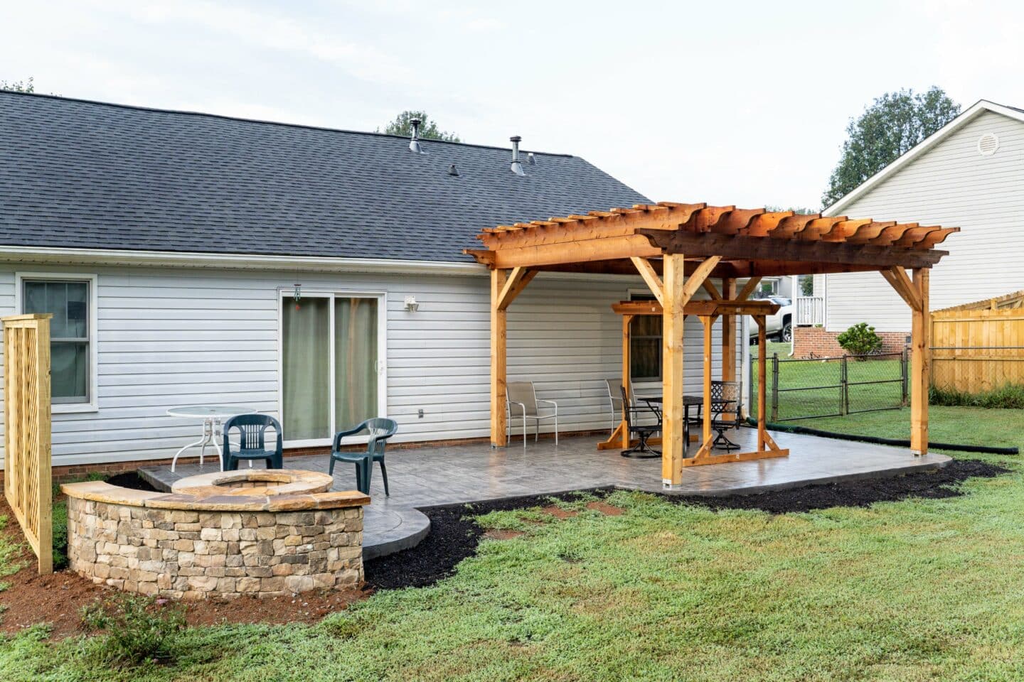 Concrete Patio with Beautiful Cedar Pergola in Taylors, SC 1