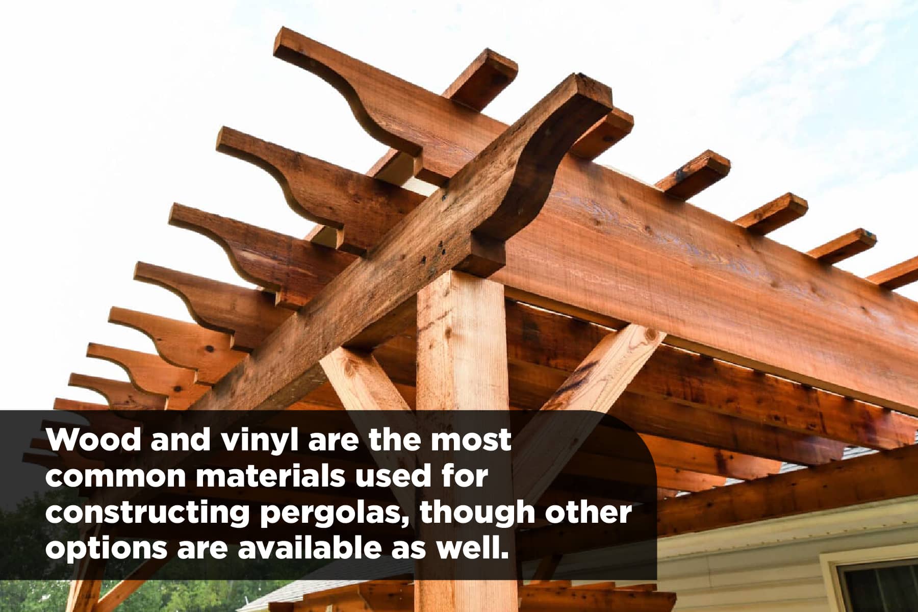 wood and vinyl pergolas