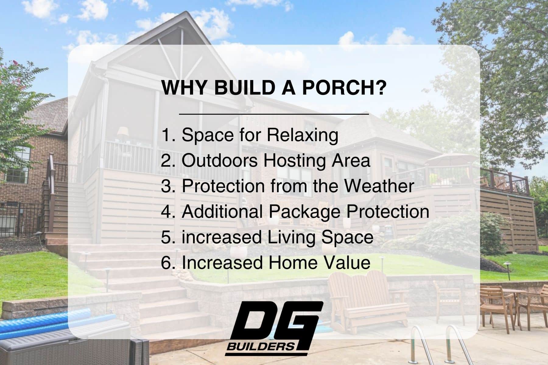 List of reasons to build a porch
