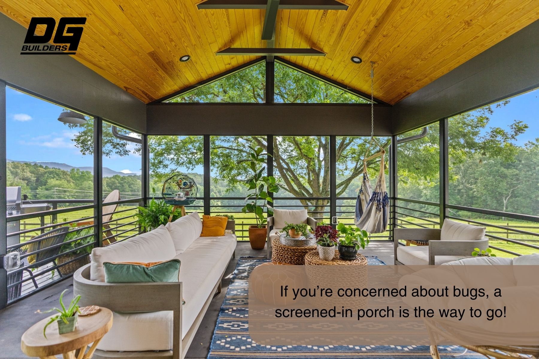 Screened-in porches protect from bugs