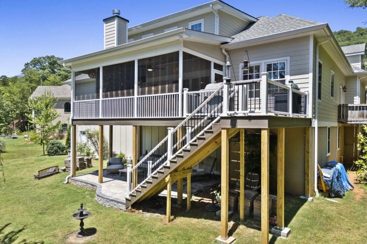 Your Ultimate Outdoor Retreat: Screened Porch with Fireplace and Trex Deck