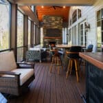 screened porch with fireplace in salem sc