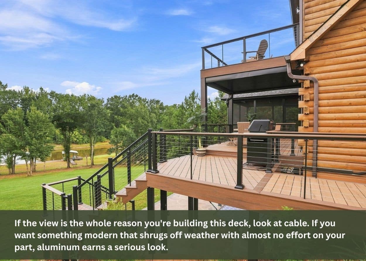 Wood, Composite, Cable, or Aluminum: Which Deck Railing Is Right for Your Upstate SC Home 2