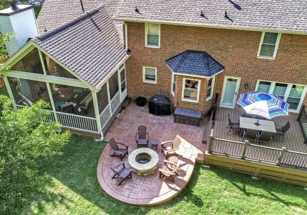 luxury outdoor living space overhead view